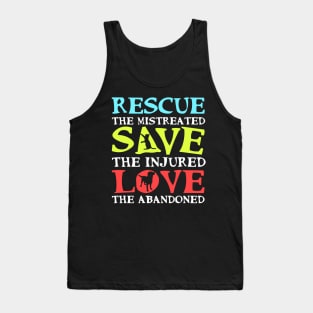 'Rescue, Save and Love' Sweet Cats Dog Gift Tank Top